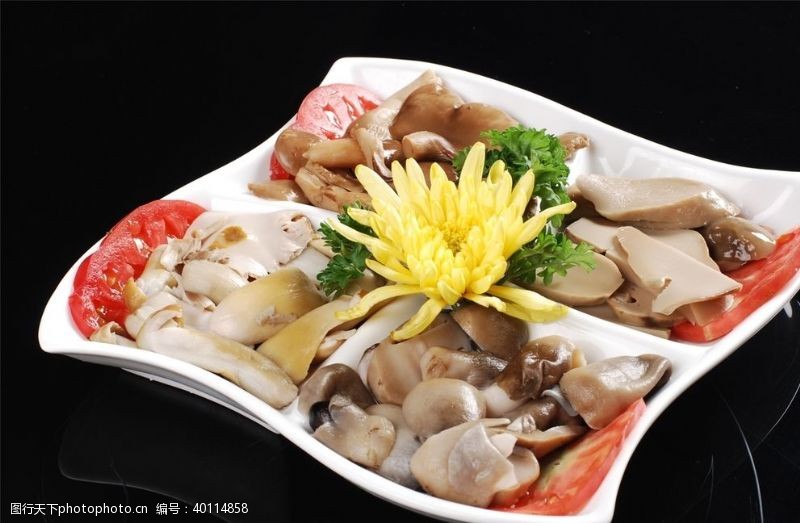 美食菜牌火锅菌类配菜图片