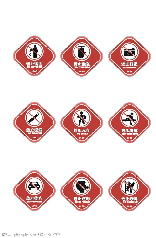 各类标识警示安全标志标识图片