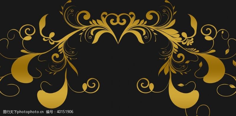 欧式花纹底纹金色花纹边框图片