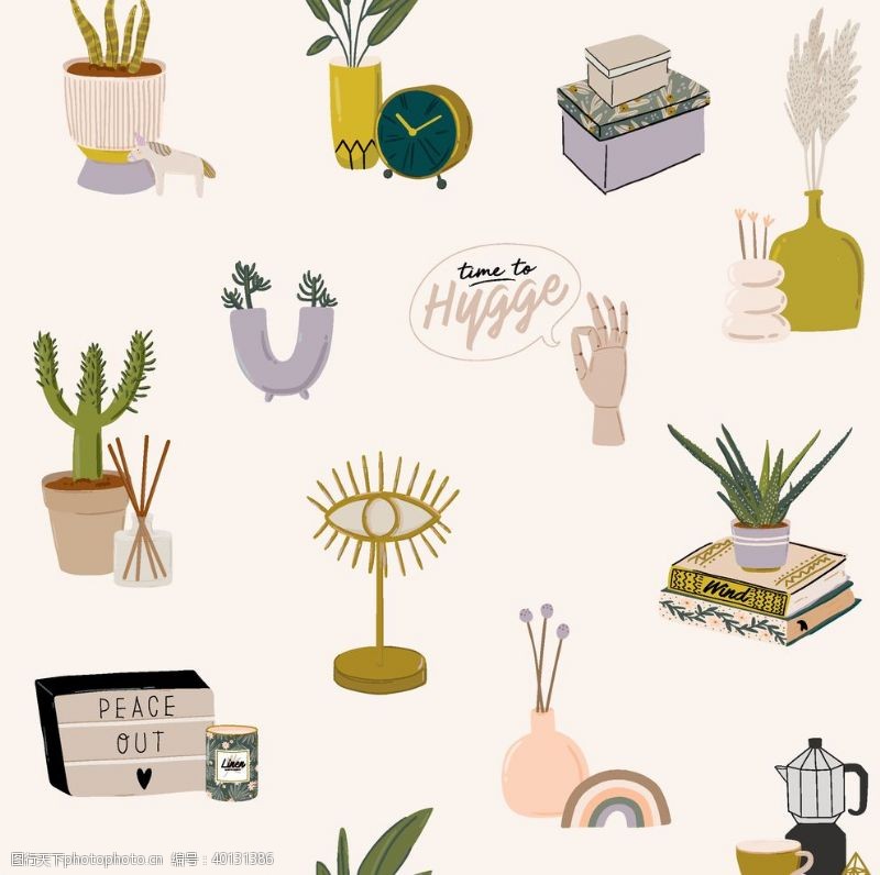 家居设计居家植物生活图标图片