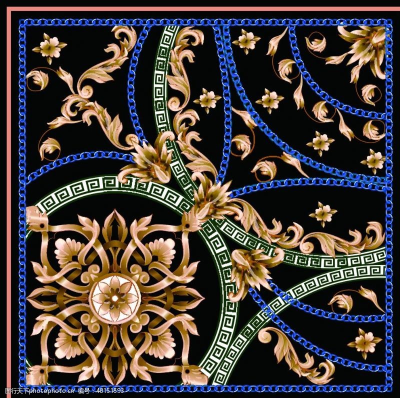 欧洲链条方巾图片