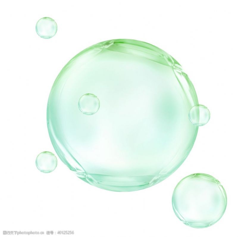 晶莹绿色泡泡元素图片