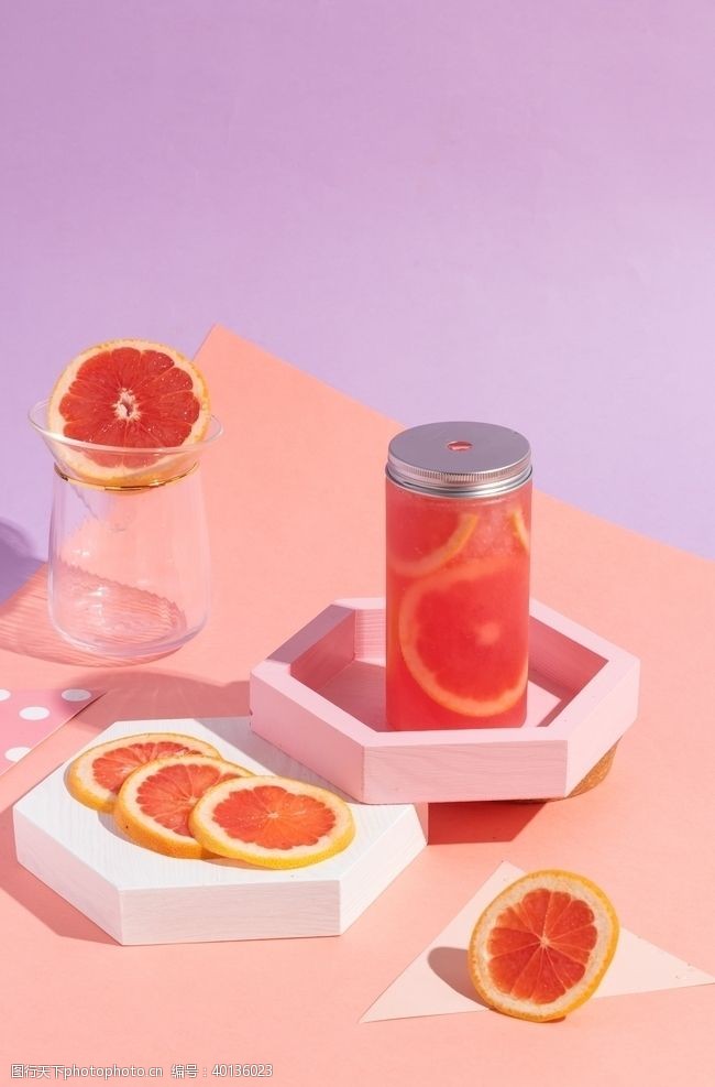 水果茶满杯红柚图片