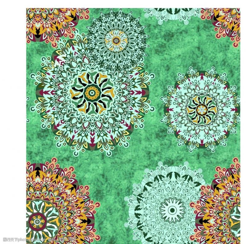 棕树叶民族花纹圈图片