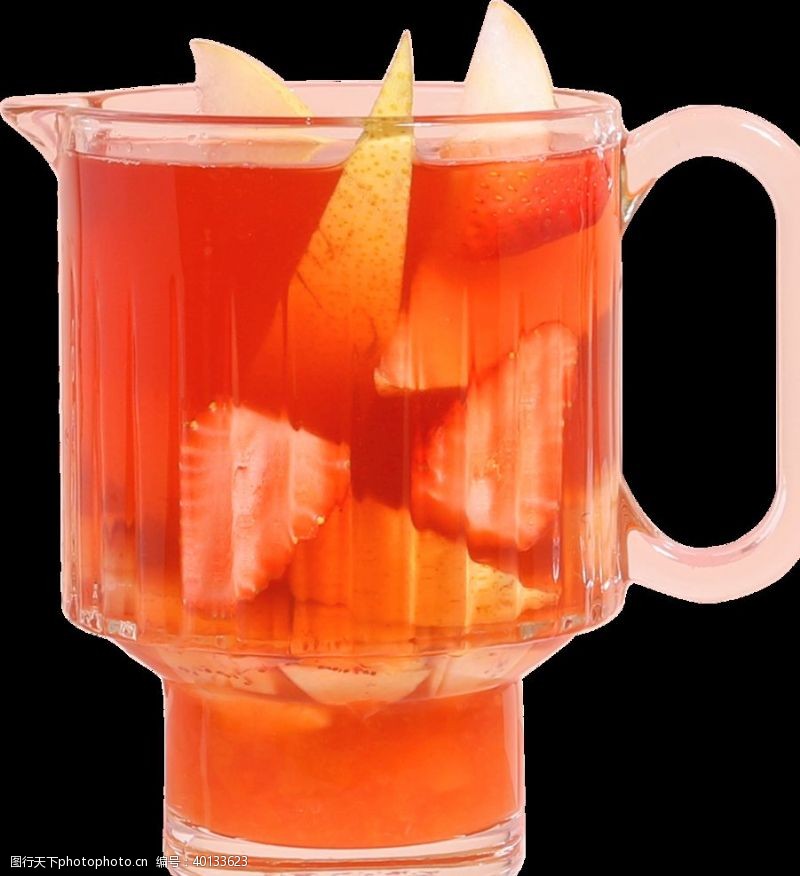 饮品素材蜜桃草莓茶图片