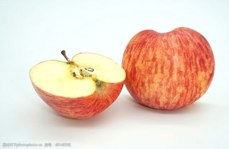 红色背景苹果拍摄素材图片