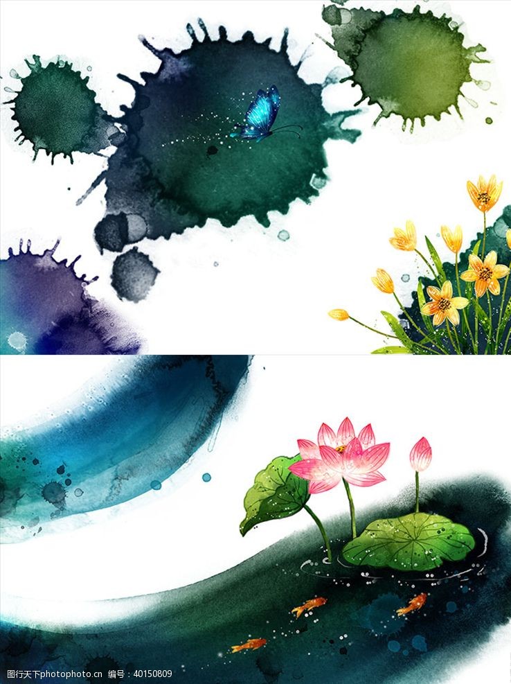 花卉布纹PSD分层抽象花纹素材图片
