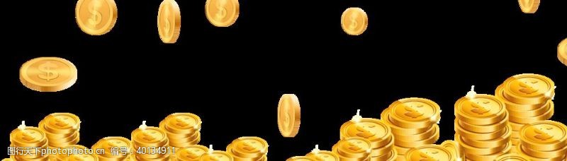 财富散落的金币硬币金钱图片