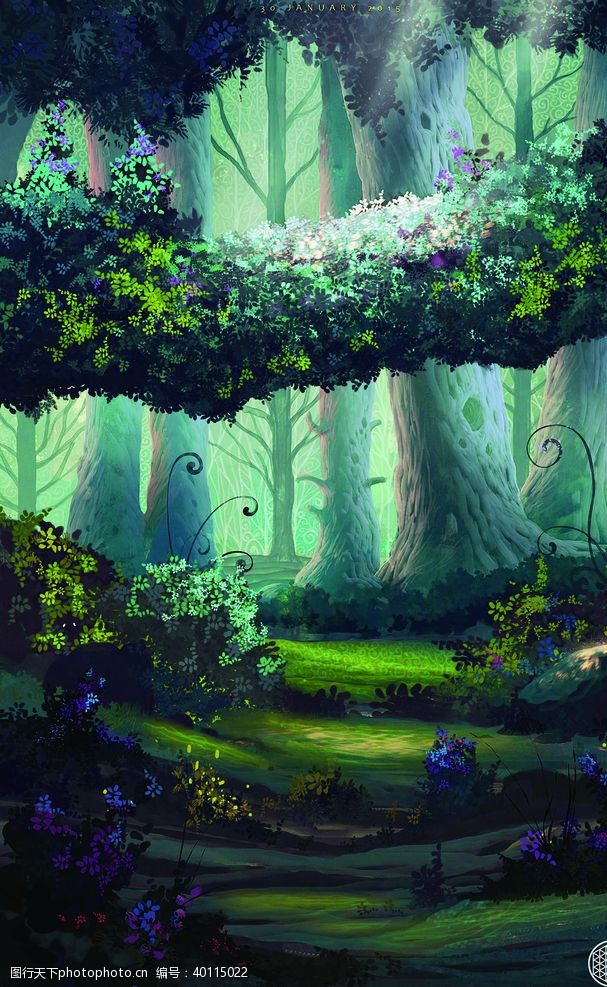 绿色系森系背景图片