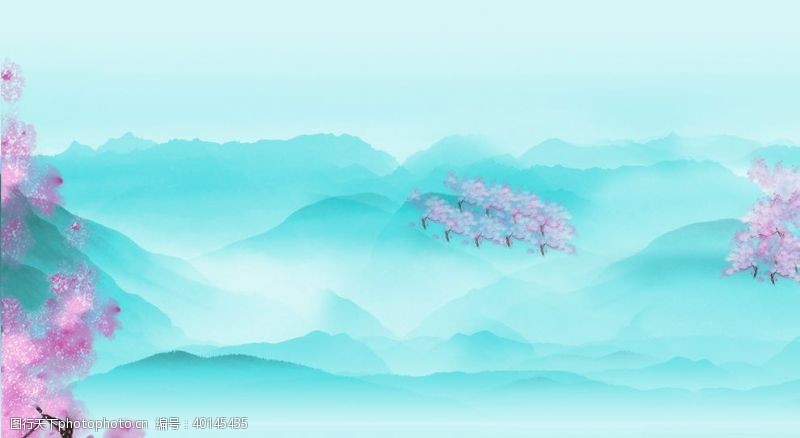 禅文化山水画图片