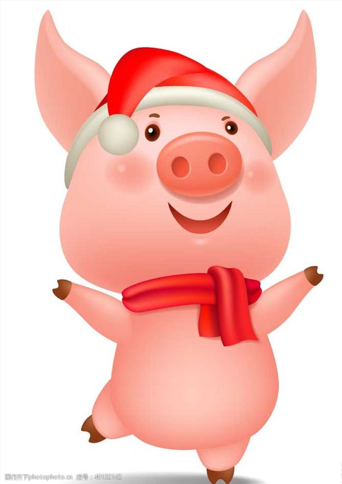 猪手圣诞节小猪图片