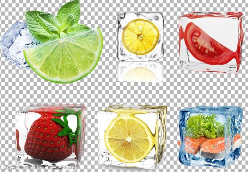 透明元素水果图片