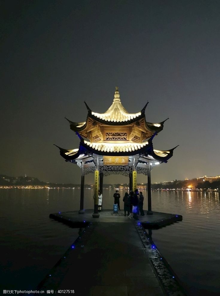 杭州西湖图片西湖夜景图片