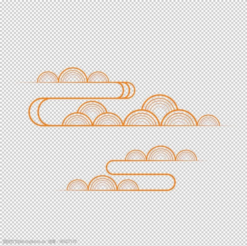 文案中国风金色祥云PNG免扣素材图片
