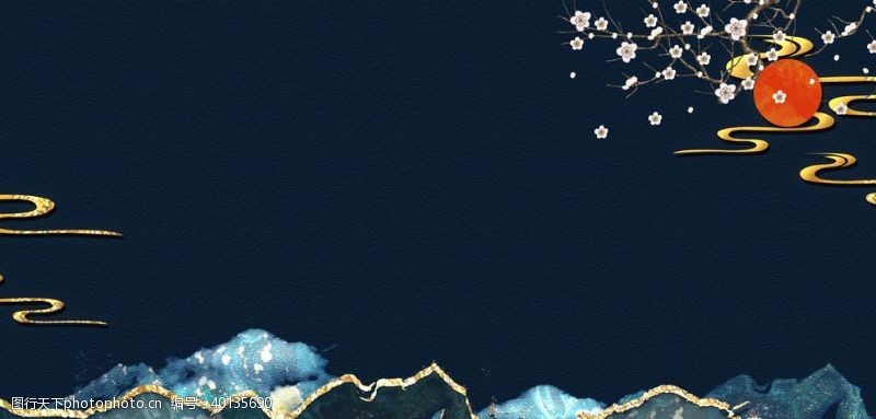 风景海底中国风水墨图片