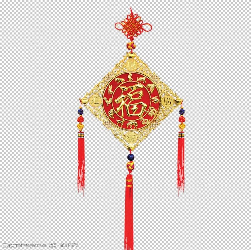 大红灯笼中国结素材图片