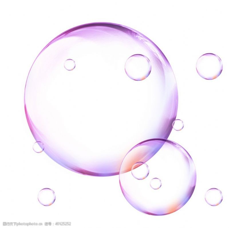 透明元素紫色气泡装饰元素图片