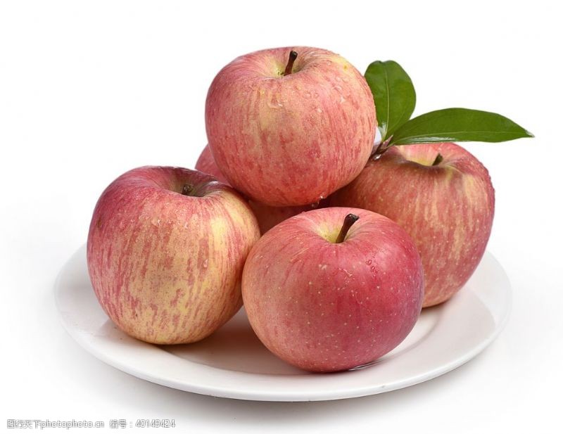 新鲜水果白底苹果摄影图片