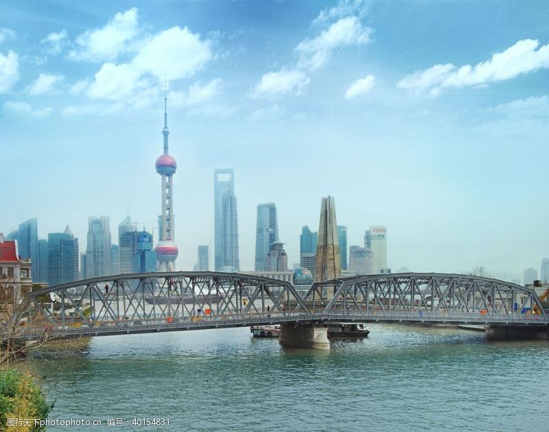 江水白渡桥图片