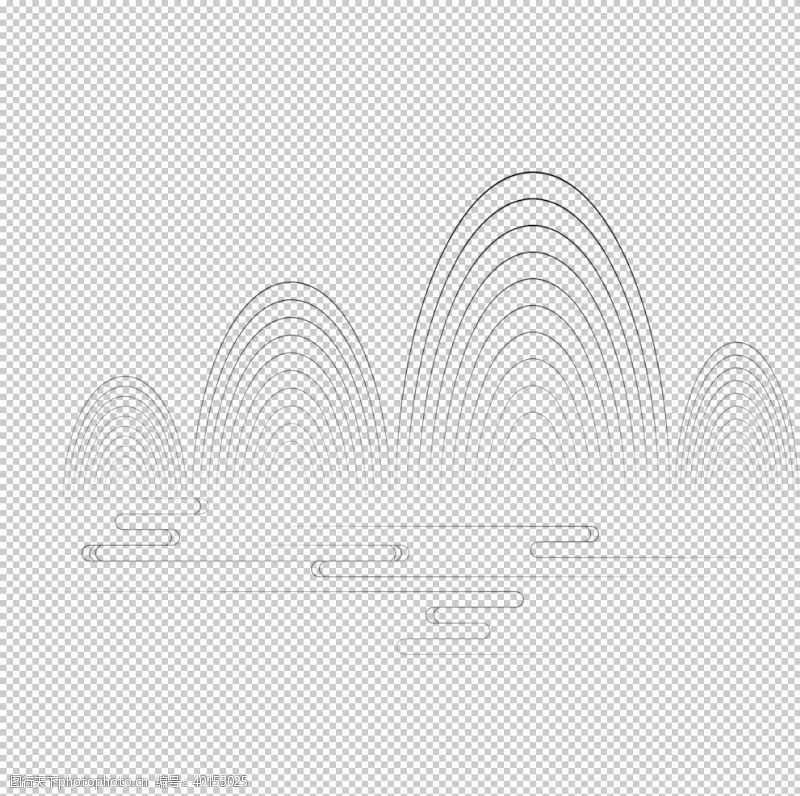 背景素材国潮山水祥云水墨图片