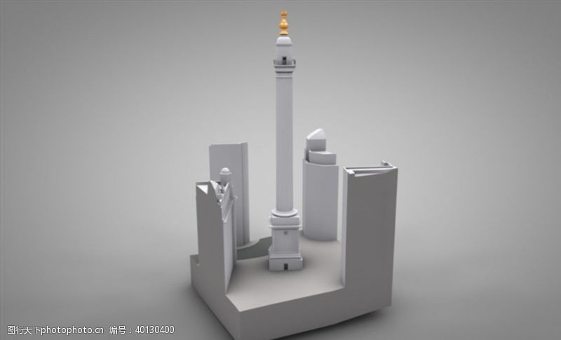 建模渲染C4D模型大楼建筑摩天大夏图片