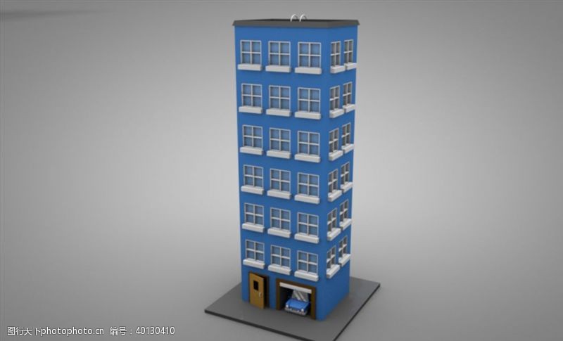 建模渲染C4D模型大楼建筑摩天大夏图片