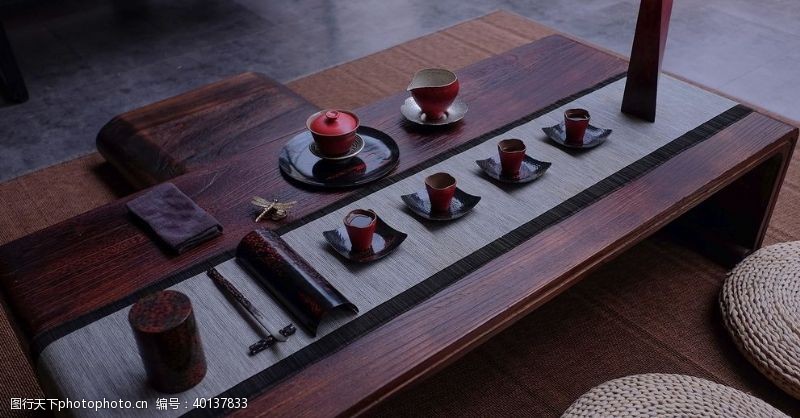 茶叶文化茶桌图片