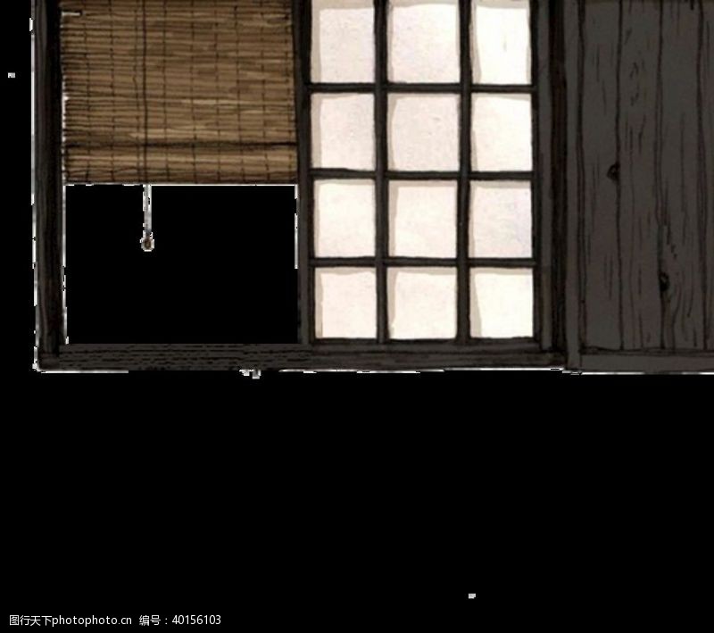 中国传统建筑窗户窗帘古风图片