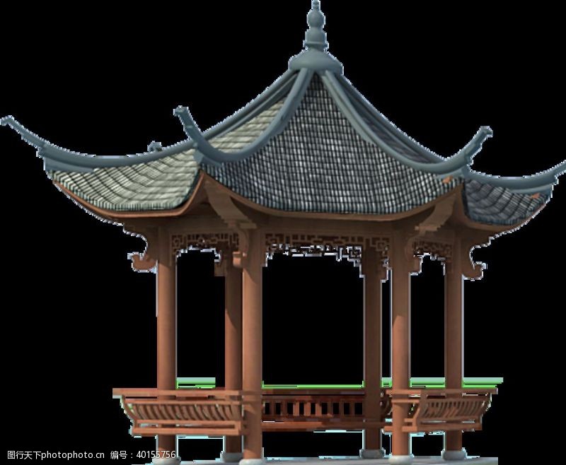 古典中国花纹创意高清复古风格小亭子图片