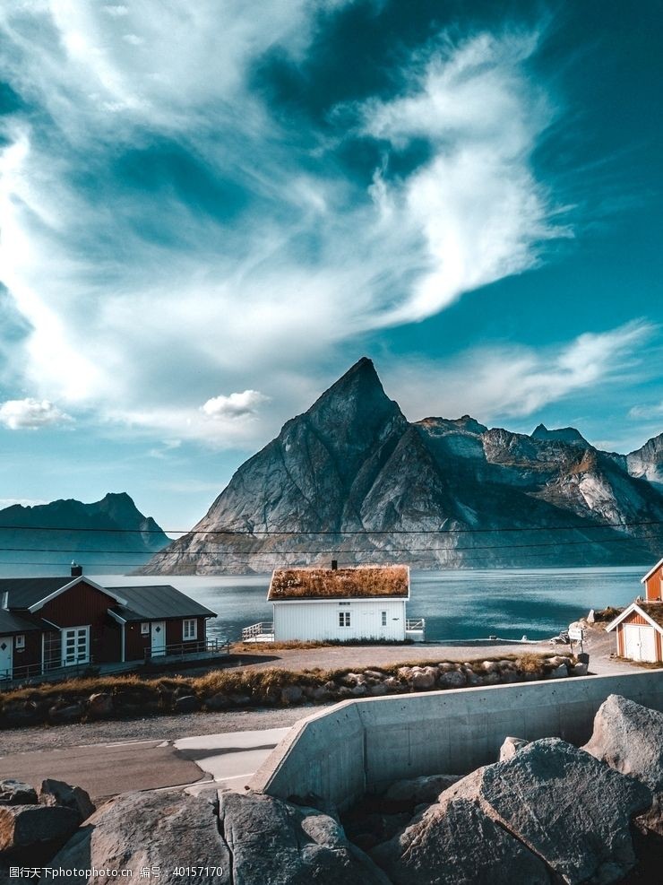 海峡村庄景色图片