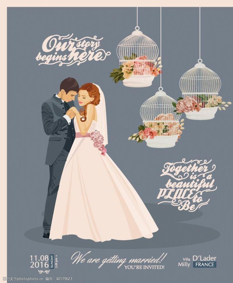彩色字母婚礼素材图片