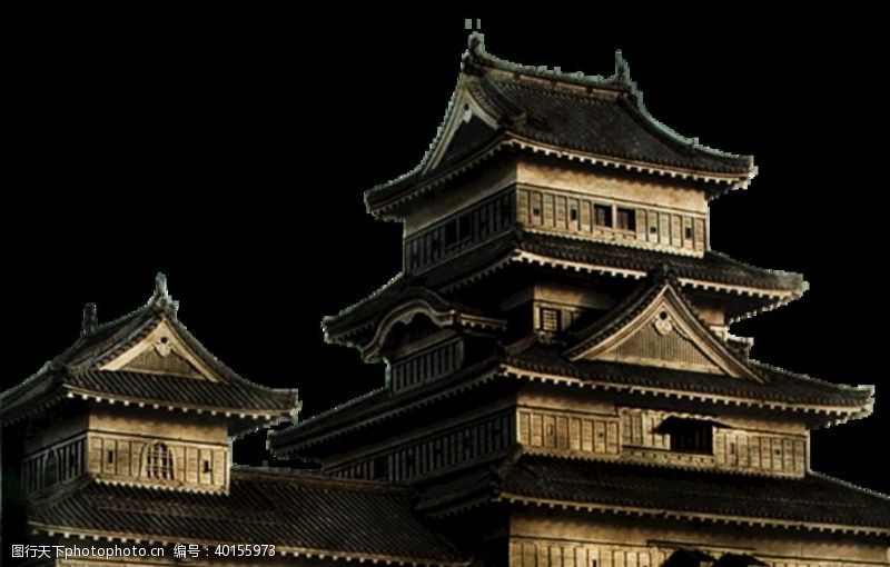 中国古图案免扣png古风建筑图片