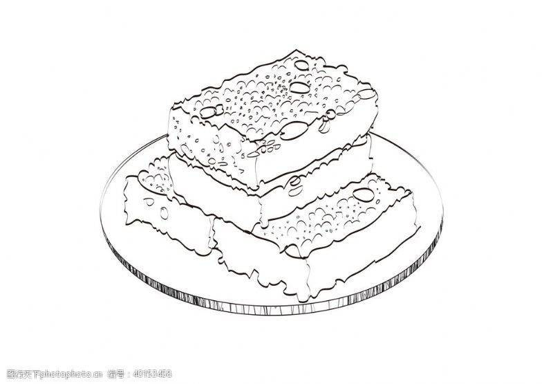 米花糖手绘线稿图片