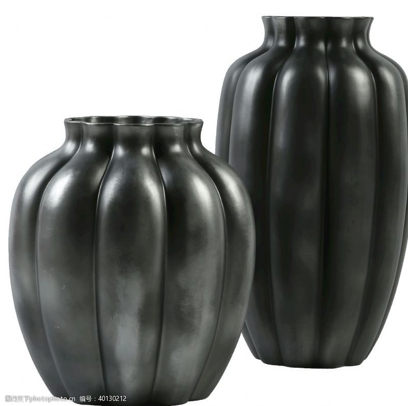 南瓜条纹陶罐花瓶图片