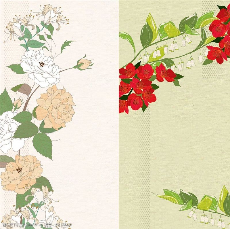 花卉装饰图案PSD分层花纹素材图片