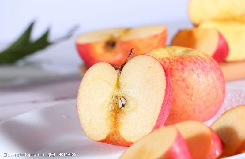 切水果切开的苹果拍摄素材图片