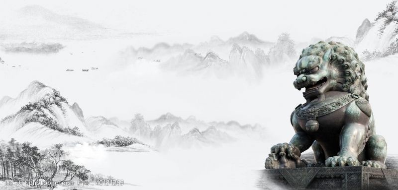 中国风文化企业精神水墨展板背景图片