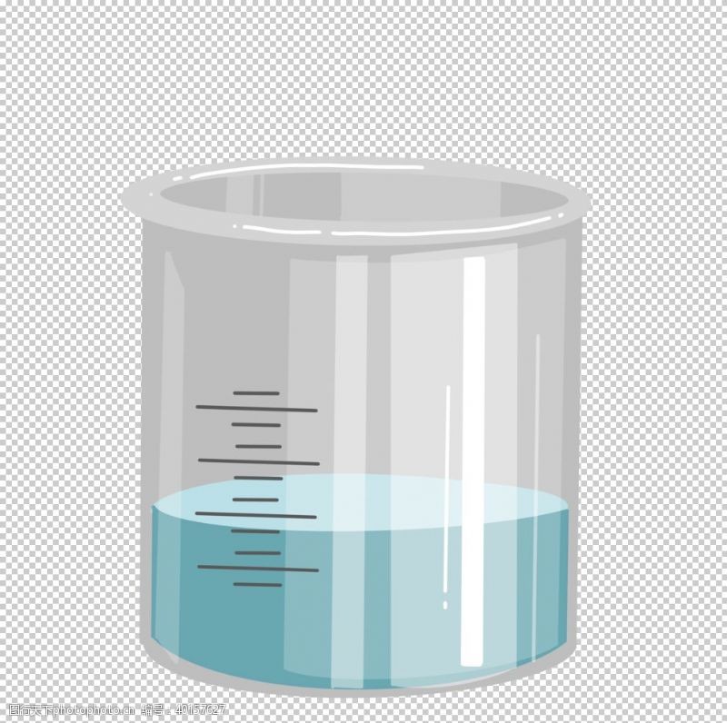 科学实验烧杯化学实验器材PNG图片