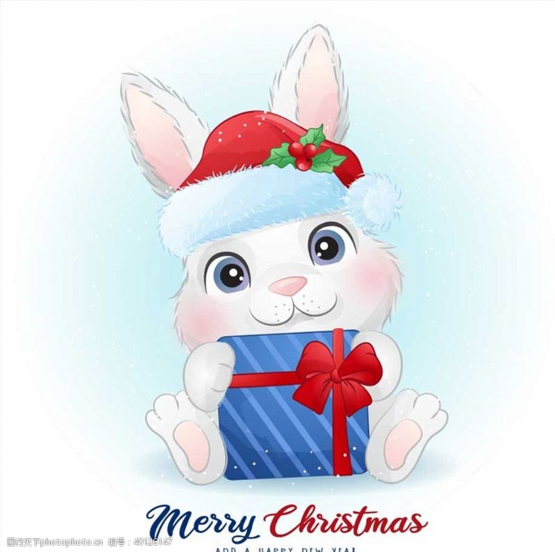 卡通兔子圣诞节图片