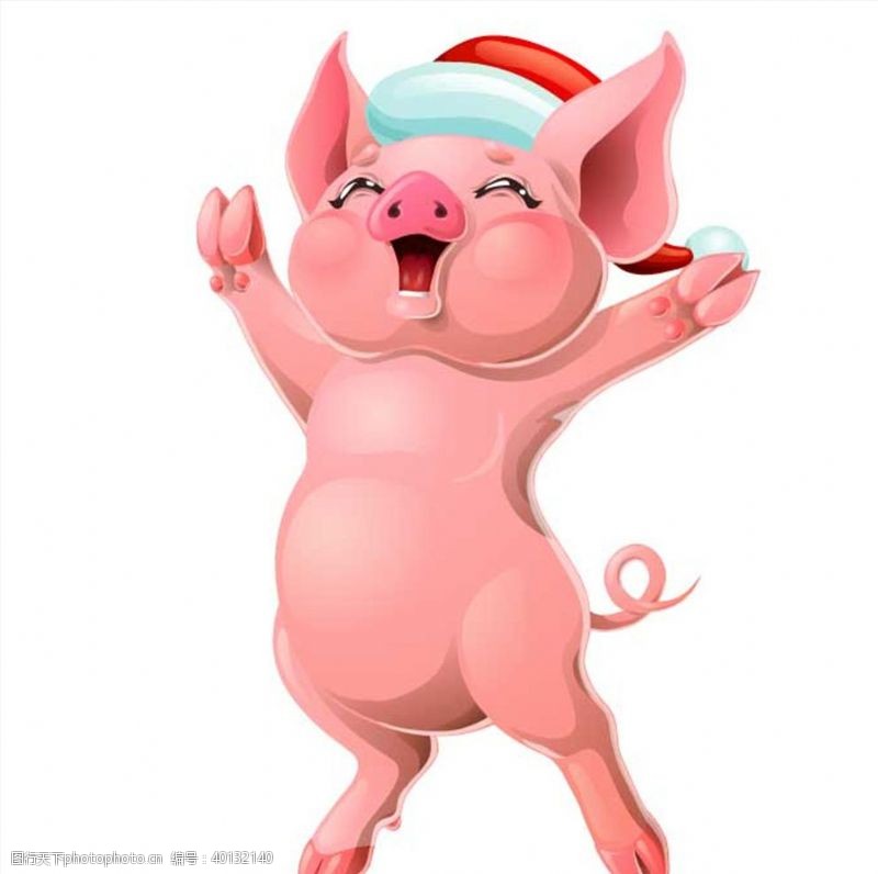 猪矢量素材圣诞节小猪图片