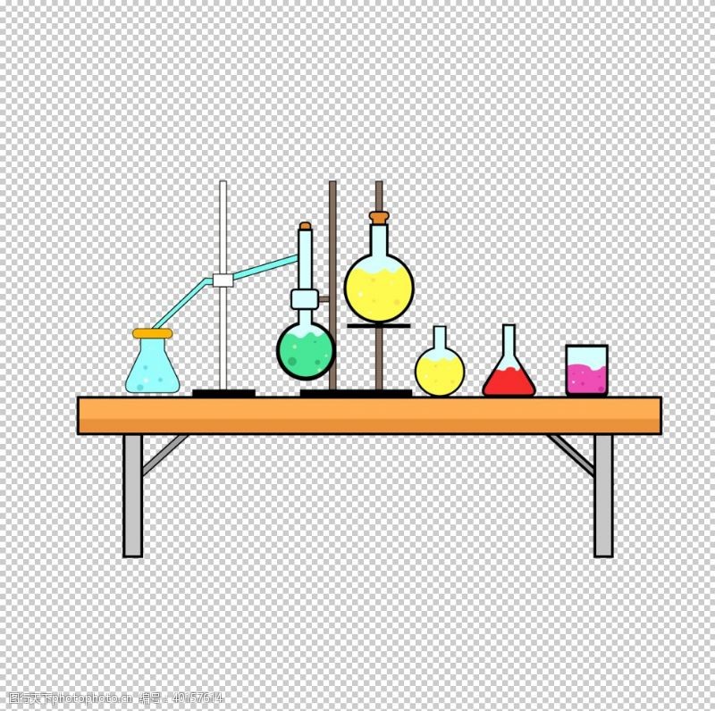 科学实验台化学实验器材PNG图片