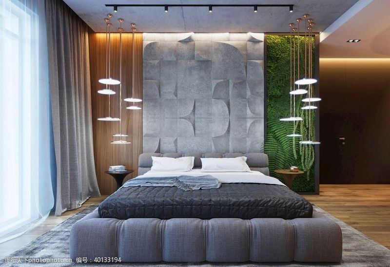 现代绿化卧室图片