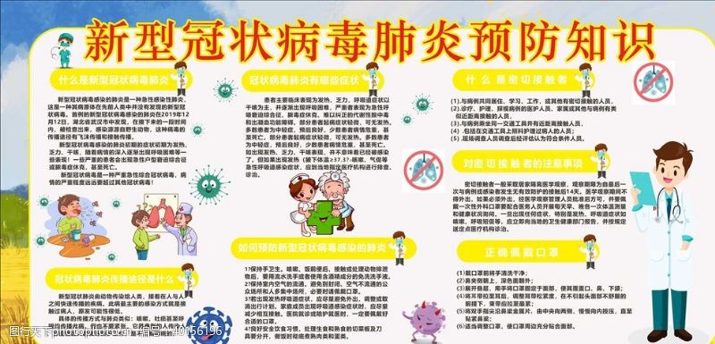 民防宣传新冠状病毒肺炎预防知识图片