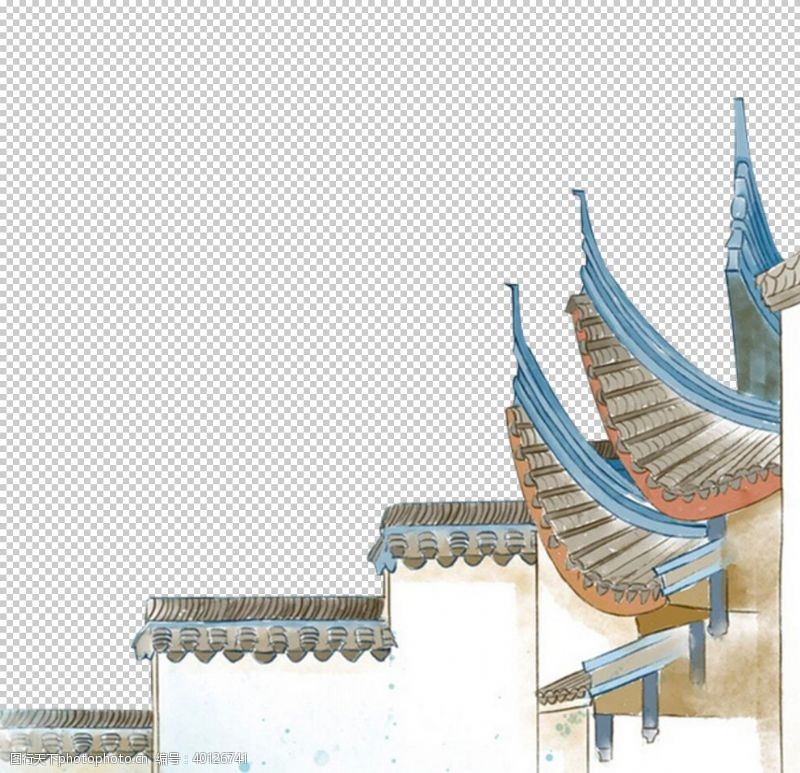 围墙中国风建筑PNG免扣素材图片