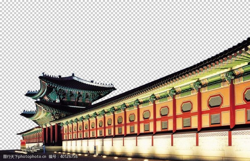围墙中国风建筑PNG免扣素材图片