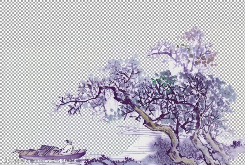 古树中国画图片