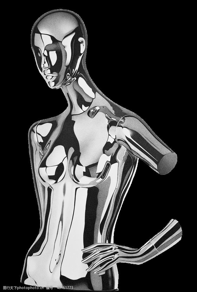 金属背景3D质感金属高端人体元素png图片
