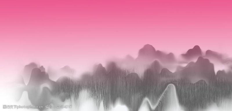 远山抽象水墨画背景图片