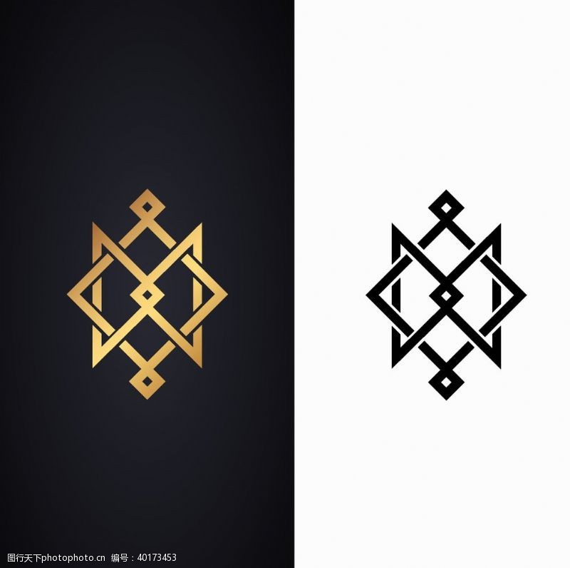 清新几何图形创意企业logo图片