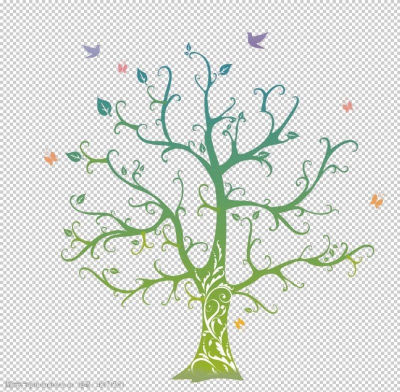 树状图创意智慧树科技树PNG素材图片